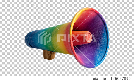 Rainbow colored megaphone 126057890