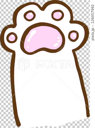 Cute Cat Paw Front Hand Cartoon Doodle Cute Cat Paw Front Hand Cartoon Doodle 126057992