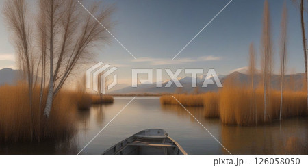 河川 川の流れ 砂漠 126058050