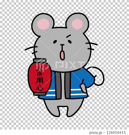 一隻拿著火燈籠的老鼠 126058415