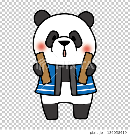 拍子木を持っているパンダ 拍子木を持っているパンダ 126058419