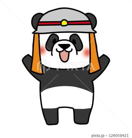 消防士の帽子を被るパンダ 消防士の帽子を被るパンダ 126058421
