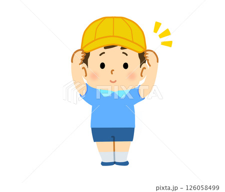 帽子をかぶる男の子のイラスト 126058499