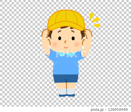 一個戴著帽子的男孩的插圖 126058499