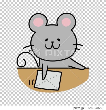 A mouse helps wipe the desk A mouse helps wipe the desk 126058685