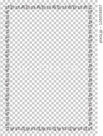 Simple hand-drawn cute camellia square frame 126058807
