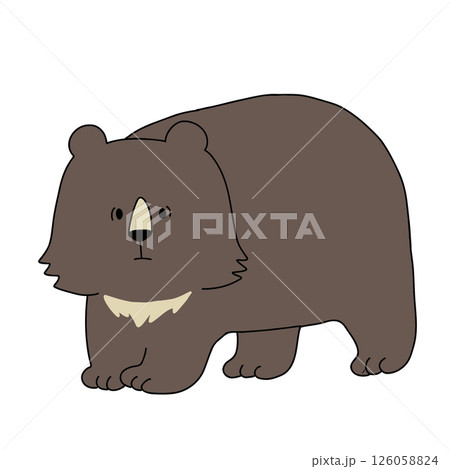 四つ足で立つクマのイラスト	 126058824