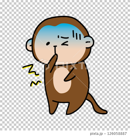 嘔吐下痢に苦しむ猿 126058887