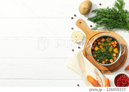Vegetable soup, healthy nutrition and healthy lifestyle, homemade Vegetable soup, healthy nutrition and healthy lifestyle, homemade 126059337