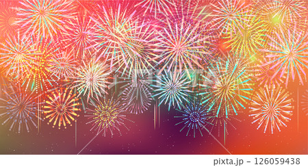 花火 暑中見舞い 風景 背景 花火 暑中見舞い 風景 背景 126059438