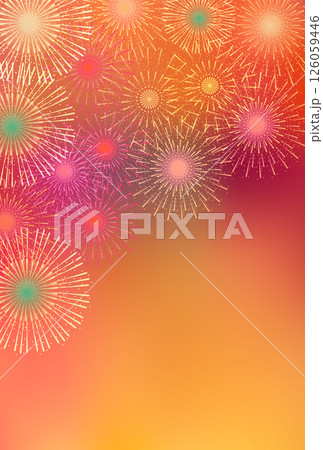 花火 暑中見舞い 風景 背景 花火 暑中見舞い 風景 背景 126059446