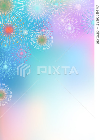 花火　暑中見舞い　風景　背景 126059447