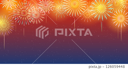 花火　暑中見舞い　風景　背景 126059448