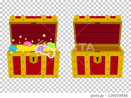 財宝が入っている宝箱と空っぽの宝箱 財宝が入っている宝箱と空っぽの宝箱 126059486