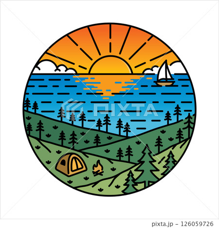 natural scenery in the frame illustration 126059726