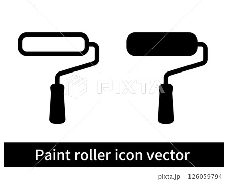 リフォーム ペイントローラー アイコン　シンプル モノクロ 126059794