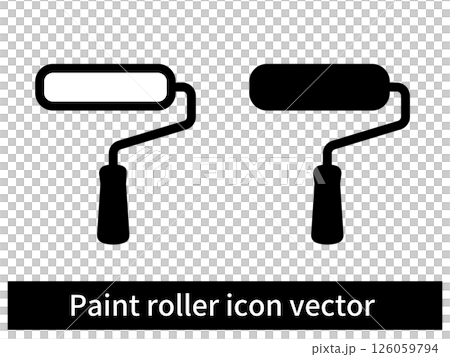 裝潢油漆滾筒圖示簡單單色 126059794