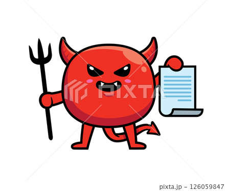 Cute devil mascot character design vector Cute devil mascot character design vector 126059847