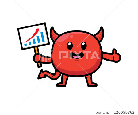 Cute devil mascot character design vector Cute devil mascot character design vector 126059862