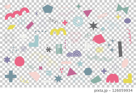 Hand-drawn style decoration, rough, doodle, decoration, material, illustration, vector, decoration, wavy line, dashed line, star, rain, set Hand-drawn style decoration, rough, doodle, decoration, material, illustration, vector, decoration, wavy line, dashed line, star, rain, set 126059934