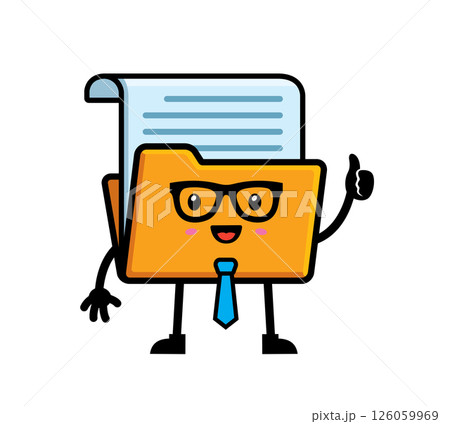 File folder mascot character design vector 126059969