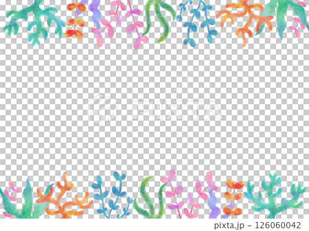 Colorful coral sea watercolor illustration 126060042