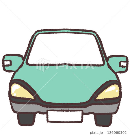 緑色の自動車正面のイラスト 126060302