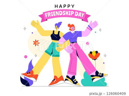 Happy Friendship Day Vector Illustration Featuring Young Boys and Girls Hugging Each Other or Putting Their Hands Together in a Flat Background Happy Friendship Day Vector Illustration Featuring Young Boys and Girls Hugging Each Other or Putting Their Hands Together in a Flat Background 126060409