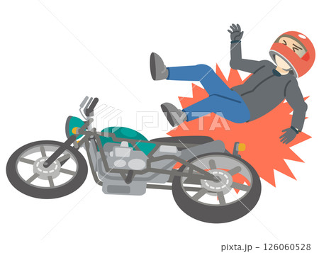 バイクの転倒 立ちゴケ 126060528