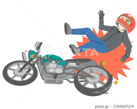 バイク事故と転倒 126060529