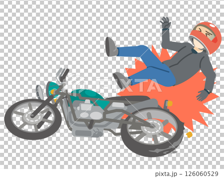 バイク事故と転倒 126060529