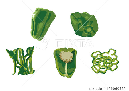 ピーマンのカットイラスト 126060532