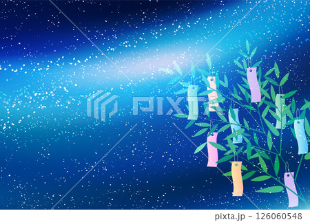 七夕　天の川　夏　背景	 126060548
