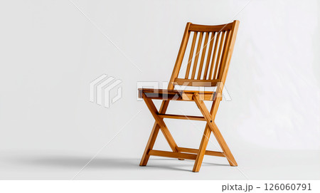 Isolated wooden chair on white background  126060791