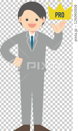 A man in a suit showing his professionalism 126060806