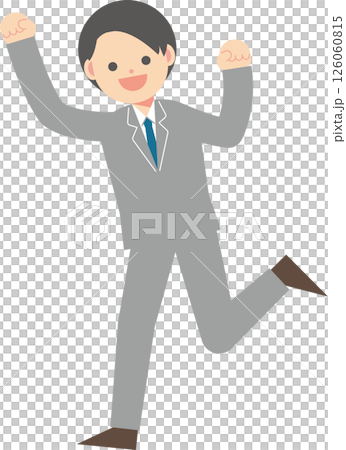Smiling businessman jumping Smiling businessman jumping 126060815