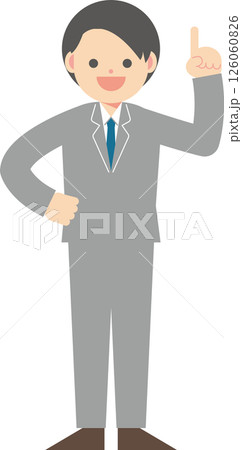 人差し指を立てるスーツ男性 人差し指を立てるスーツ男性 126060826