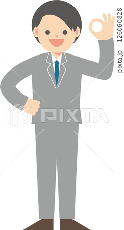 OKマークをするスーツ男性 OKマークをするスーツ男性 126060828