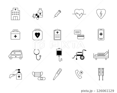 医療系アイコンのイラストセット 126061129