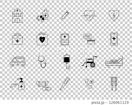 医療系アイコンのイラストセット 126061129