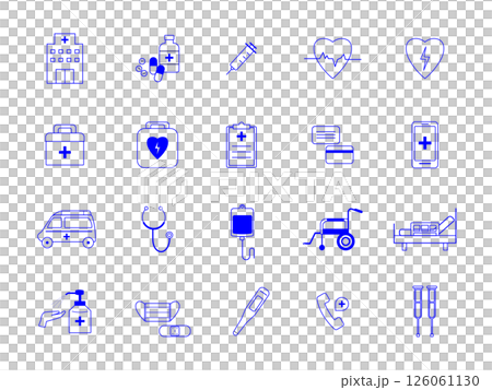醫療圖示插圖設定藍色 126061130