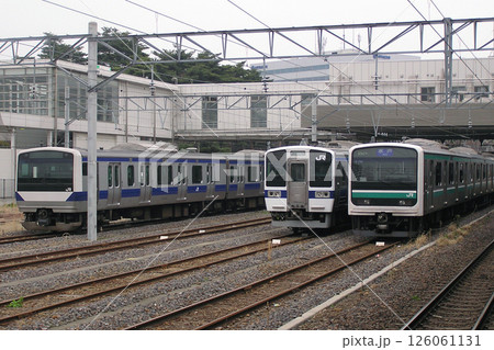 勝田駅側線に留置中の常磐線車両（茨城県ひたちなか市） 126061131