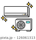 綺麗なエアコンのシンプルなイラスト 126061313