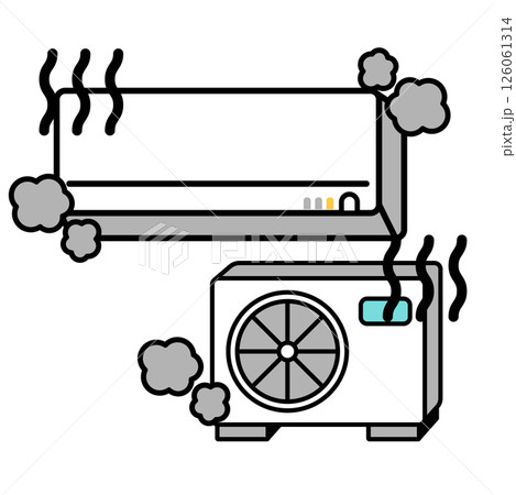故障したエアコンのシンプルなイラスト 故障したエアコンのシンプルなイラスト 126061314