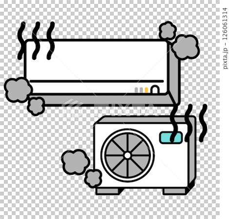 故障したエアコンのシンプルなイラスト 故障したエアコンのシンプルなイラスト 126061314