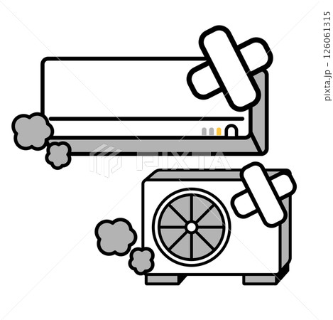 故障したエアコンのシンプルなイラスト 126061315