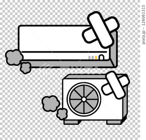 故障したエアコンのシンプルなイラスト 126061315