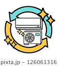綺麗なエアコンのシンプルなイラスト 126061316