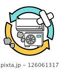 故障したエアコンのシンプルなイラスト 126061317