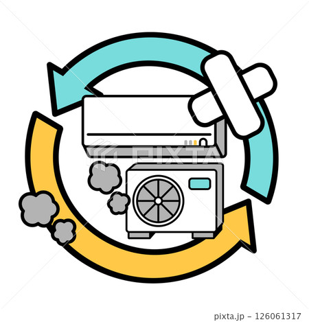 故障したエアコンのシンプルなイラスト 故障したエアコンのシンプルなイラスト 126061317